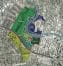 Aerial photo and diagram of Parramatta Park showing nine precincts.